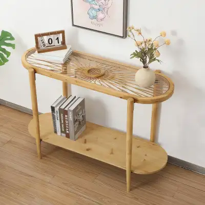BRAND NEW - RUSTOWN Farmhouse Console Table, 2-Tier Wood... LOT#, View more
