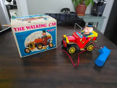 Vintage battery operated Willy the Walking Car toy. Box and toy in great shape Asking $75 as-is