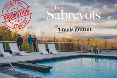 PROMOTION EN COUR 1,495$+ 1 mois Gratuit ou *3000$ applicable sur une bail de 24 mois Disponible dès...