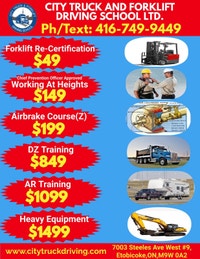 CITY TRUCK AND FORKLIFT DRIVING SCHOOL Mississauga / Peel Region Toronto (GTA) Preview
