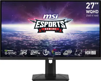 MSI G274QPX, 27" Gaming Monitor, 2560 x 1440 (QHD), Rapid IPS, 1, View more