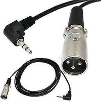 XLR M to Right Angle 3.5mm TRS stereo Microphone Cable 1/3/6FT