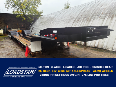 2025 Loadstar 35 Ton Tag Trailer LOWBED SPECIFICATIONS 2020 LOADSTAR 60 TON 3 AXLE 2 KING PIN SETTIN...
