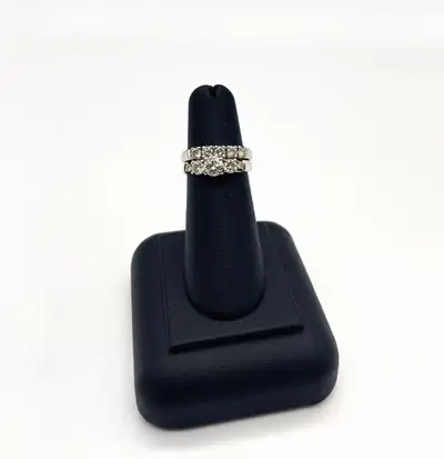 14KT White Gold Diamond Engagement Ring and Band w Appraisal, View more