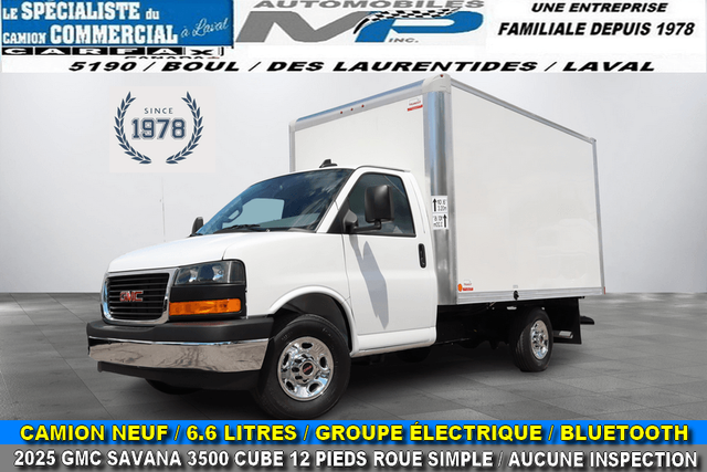 2025 GMC SAVANA 3500 12-FOOT CUBE SINGLE REAR WHEEL / 6.6 LITER ENGINE