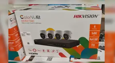 Hikvision EKI-K41T44C 4-Channel 8MP NVR with 1TB HDD & 4 ColorVu 4MP Night Vision Turret Cameras Kit...