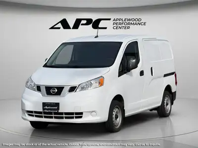The 2020 Nissan NV200 Compact Cargo S, presented in a crisp White finish and equipped with front-whe...