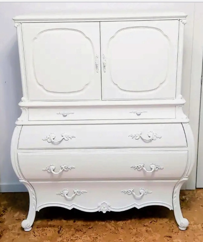 Antique Refinished Bombay French Provincial Armoire Dressers