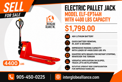 Electric Pallet Jack 4400 lbs | ELF-EPT44H | 48V Lithium Battery | $1,799 Keyword-Friendly Descripti...