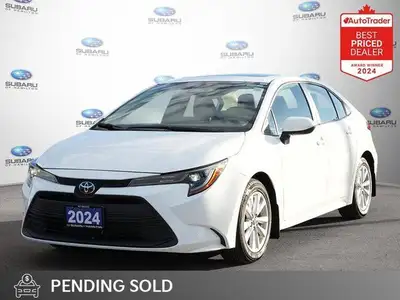 Recent Arrival! Odometer is 14620 kilometers below market average! White 2024 Toyota Corolla LE SUNR...