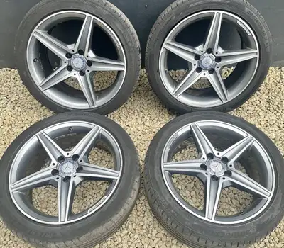 IF US EE THE AD RIMS TIRES STILL FOR SALE 4 Mercedes benz C300 rims 235/40/18 BRIDGESTONE blizzak WI...