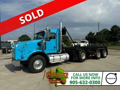 Triaxle Roll-Off Truck with 26FT Roll-Off, Tarp, Rear Stabilizer,Pintle Hook,Air to Rear,,Steerable...