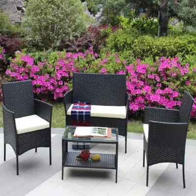 4-Piece Wicker Patio Furniture Set, View more