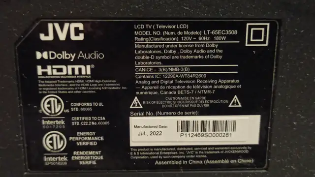 JVC 65"  UHD SMART TV LT-65EC3508 in TVs in City of Toronto - Image 5