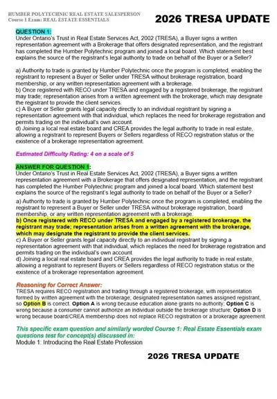 REAL ESTATE EXAM TEST QUESTIONS & ACTUAL EXAMS 2026 UPDATE, View more