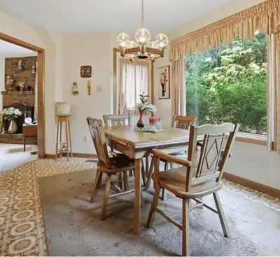 Kitchen/ Cottage Solid Oak Dining Table and Corner Hutch, View more