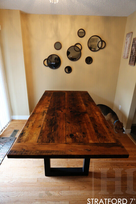Reclaimed Ontario Barnwood Metal Base Tables in Dining Tables & Sets in Cambridge - Image 2