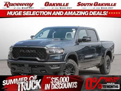 CREW CAB 4X4, FRONT HEATED LEATHER-FACED BUCKET SEATS, REBEL LEVEL 2 EQUIPMENT GROUP, G/T PACKAGE, D...