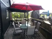 6 Piece Patio Dining Set - Table & Chairs - 10' Umbrella