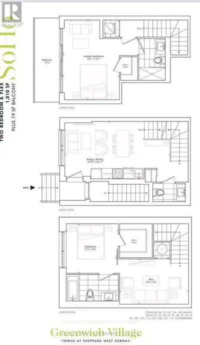 Bright, Modern Townhouse At Greenwich Village On Sheppard Ave & Allen Rd! Stunning Features & Finish...