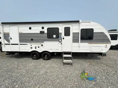 Forest River Wildwood X-Lite travel trailer 240BHXL highlights: Double-Size Bunks Fireplace Private...