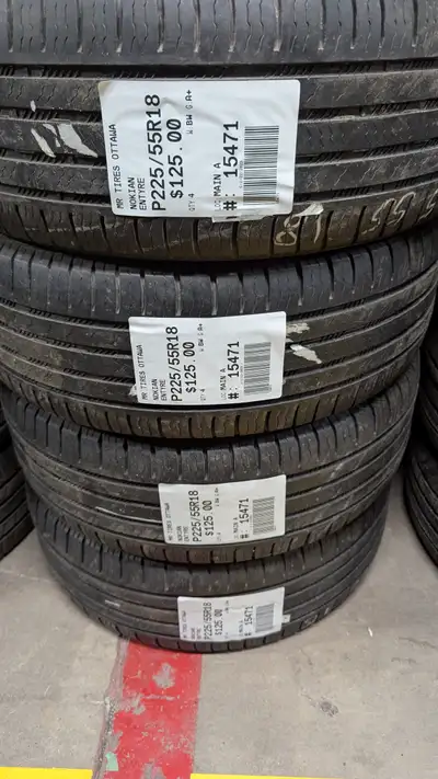 SET OF 4X NOKIAN ENTYRE TAG # 15471 Size: 225/55R18 225/55R18 Excellent condition Pressure tested Re...