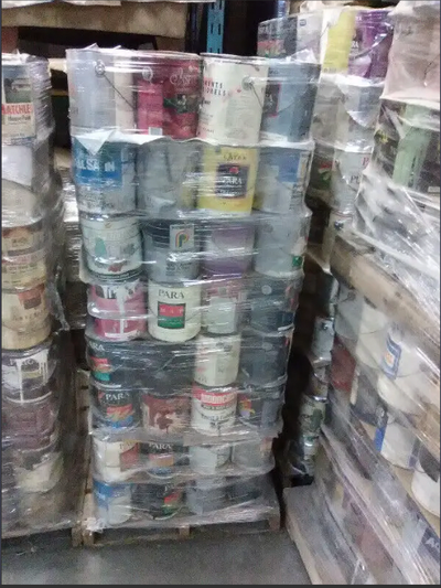 Job lot mixed residential paint, mixed skids/pallets, View more