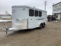 USED THURO BILT 3H RENEGADE HORSE TRAILER FOR SALE IN NISKU, AB - TANDEM 5200lb AXLES - SEALED & ENC... (image 6)