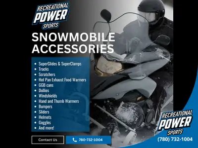 Accessories in stock for all makes and models of snowmobiles: Arctic Cat, Polaris, Skidoo, Yamaha, a...