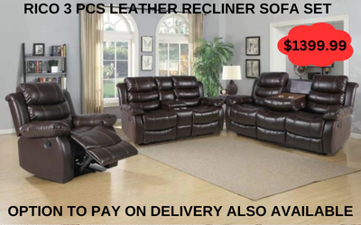 BRAND NEW 3 PCS RECLINER SOFA SET(OPTION TO PAY ON DELIVERY), View more