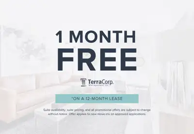 Get 1 month FREE, available on select suites! Ask our leasing agent for more information. Live at 12...