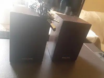 Selling a pair of wooden like surround sound speakers Very clear sound, powerful for their size Vers...