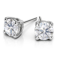 2 ct.tw IGI EF-VS Round Lab Diamond Stud Earring 14K White Gold