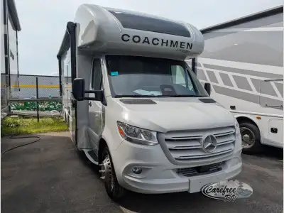 Coachmen Prism Elite Class C diesel motorhome 24MBE highlights: 45in.in. x 76in.in. Bunk Over Cab Mu...