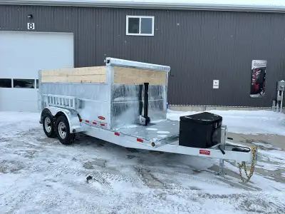 6'5 X 12' 7 Ton Galvanized Duratrail Dump Trailer with 4ft extended platform and 16in. side panel ex...
