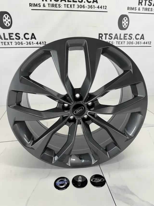 20x8.5 Gloss Gunmetal R325 Rims 5x108 Ford Edge in Tires & Rims in Saskatoon - Image 3