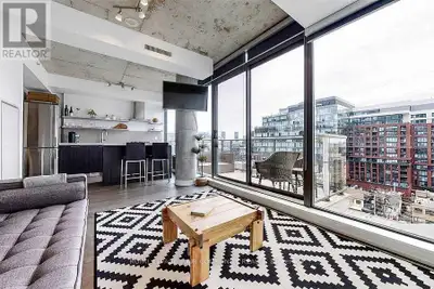 Fully furnished, top-floor, one-of-a-kind loft-style studio at the Fashion House. This rare suite sh...