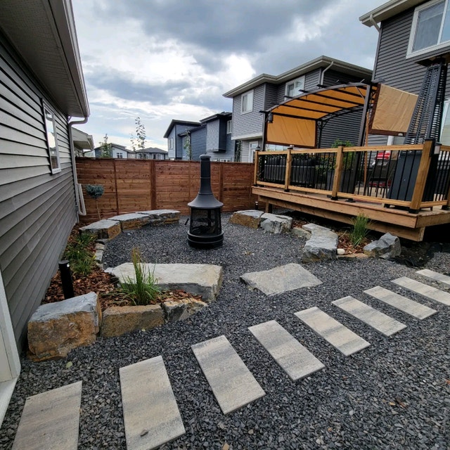 Landscape construction, excavation, sod, mulch, gravel, patio