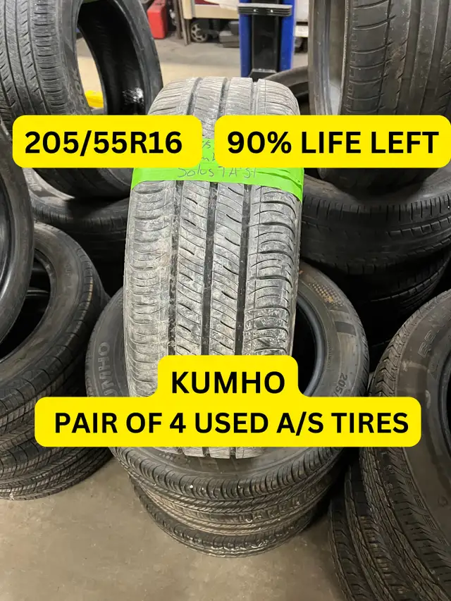 A/S 205/55R16	4	Kumho	Solus TA31	90% in Tires & Rims in Markham / York Region - Image 2