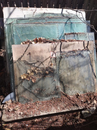 Glass from old slider windows Great for green house.