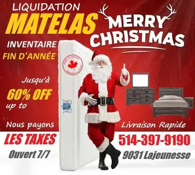 ★★ MATELAS VENTE INVENTAIRE FIN D'ANNÉE ☎ 514-397-9190 ☎ !!★★, View more