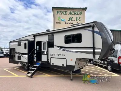 Keystone Sprinter fifth wheel 3160FWRLS highlights: Kitchen Island Rear Living Area 50in.in. TV with...