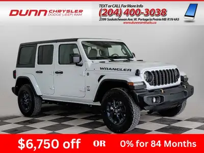 ===== 2026 Jeep Wrangler 4-Door Sport S 4x4 | Bright White Adventure-Ready Icon in Portage la Prairi...