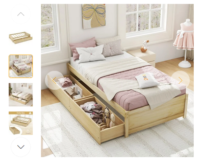 LIT CAPITAINE BOIS AJUSTABLE SIMPLE OU DOUBLE, View more