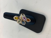 STUNNING Custom 14K Gold Sapphire & Diamond Ring