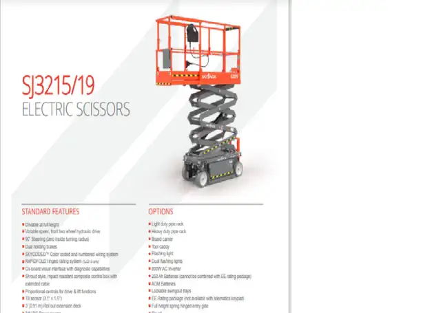 Used Skyjack SJ3219,$6500,Year 2014, Certified,& Reconditioned62864359194881122