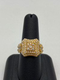 10K Yellow Gold 11.50GM Diamond Cluster Ring $3,345
