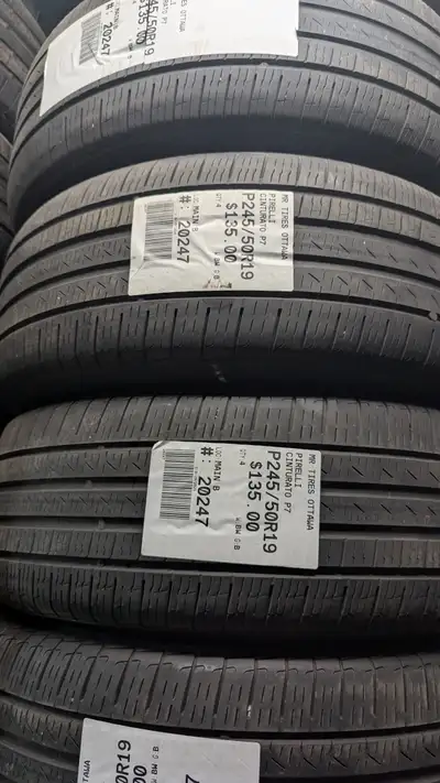 SET OF 4X PIRELLI CINTURATO P7 TAG # 20247 ALL SEASON Size: 245/50/19 245/50/19 Excellent condition...
