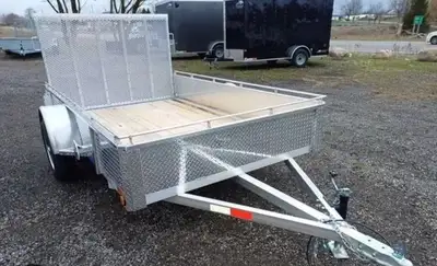 Made in CANADA 2027 Bearco aluminum single 3500lb drop axle 5X12 utility trailer GVWR 2990lbs and pa...