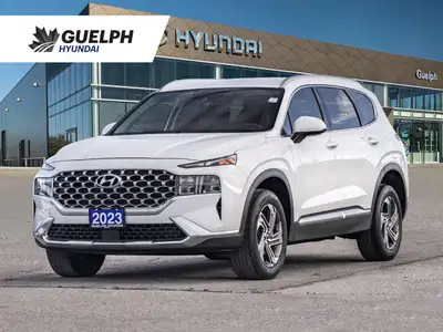 Now available at Guelph Hyundai, this feature-packed 2023 Hyundai Santa Fe Preferred AWD combines ve...